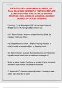 RHODE ISLAND JOURNEYMAN PLUMBER TEST  FINAL EXAM 2025 CURRENTLY TESTING COMPLETE  EXAM QUESTIONS WITH DETAILED VERIFIED  ANSWERS &lpar;100&percnt; CORRECT ANSWERS&rpar; &sol;ALREADY  GRADED A&plus;&sol; LATEST VERSION&excl;&excl;&excl; 