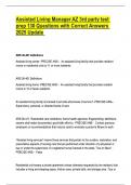 Assisted Living Manager AZ 3rd party test prep 130 Questions with Correct Answers 2025 Update
