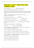 BIOLOGY &sol; UNIT 7 &sol; PRACTICE TEST CORRECT 100&percnt;