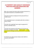 CA PROPERTY AND CASUALTY INSURANCE  PRACTICE EXAM 2025 QUESTIONS AND  ANSWERS&period;