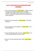 CA PT LAW EXAM 2025 QUESTIONS AND  ANSWERS&period;