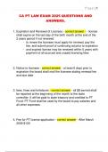 CA PT LAW EXAM 2025 QUESTIONS AND  ANSWERS&period; 