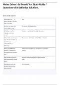 Maine Driver's Ed Permit Test Study Guide &sol; Questions with Definitive Solutions&period;