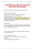CALIFORNIA ADJUSTER PSI EXAM 2025  QUESTIONS AND ANSWERS&period; 