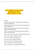 CLN 251&sol;252 ACTUAL EXAM QUESTIONS WITH SOLUTIONS A&plus; 2025&period;