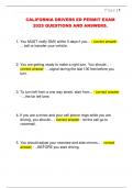 CALIFORNIA DRIVERS ED PERMIT EXAM  2025 QUESTIONS AND ANSWERS&period;