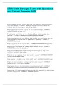 SERV Safe Manager Exam with Questions and Correct Answers 2025&period;