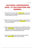 CALIFORNIA JURISPRUDENCE  EXAM &ndash; PT 2025 QUESTIONS AND  ANSWERS&period; 