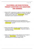CALIFORNIA LAW EXAM PHYSICAL  THERAPY QUESTIONS 2025 QUESTIONS  AND ANSWERS&period; 