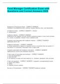 FOOD MANAGER CERTIFICATION EXAM BUNDLE WITH COMPLETE SOLUTIONS