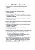 BIOL235 Midterm &num;1 Graded A