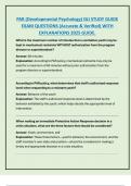 PAR &lpar;Developmental Psychology&rpar; DJJ Study Guide &ndash; Exam Questions &lpar;Accurate & Verified&rpar; with Explanations &vert; 2025 Exam Prep