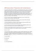 APR Practice Exam 175 Questions with Verified Answers&comma;100&percnt;CORRECT