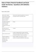 State of Maine Motorist Handbook and Study Guide Test Review &sol; Questions with Definitive Solutions&period;  Terms in this set &lpar;59&rpar;&emsp;   What is a title and how do you apply for one&quest;&Tab;A legal document that identifies the ownership of a vehicle&period; If the vehicle is pur