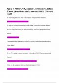 Quiz 9 MSII CVA&comma; Spinal Cord Injury Actual Exam Questions And Answers 100&percnt; Correct 2025