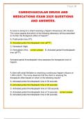 CARDIOVASCULAR DRUGS AND  MEDICATIONS EXAM 2025 QUESTIONS  AND ANSWERS&period;