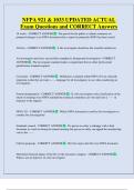 NFPA 921 & 1033 UPDATED ACTUAL   Exam Questions and CORRECT Answers