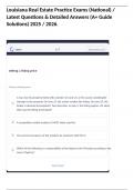 Louisiana Real Estate Practice Exams &lpar;National&rpar; &sol; Latest Questions & Detailed Answers &lpar;A&plus; Guide Solutions&rpar; 2025 &sol; 2026&period;