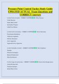 Pressure Point Control Tactics Study Guide  UPDATED ACTUAL  Exam Questions and  CORRECT Answers 