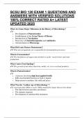 SCSU BIO 120 EXAM 1 QUESTIONS AND ANSWERS WITH VERIFIED SOLUTIONS 100&percnt; CORRECT RATED A&plus; LATEST UPDATED 2025
