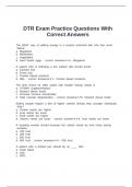 DTR Exam Practice Questions With Correct Answers