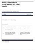Louisiana Real Estate Exam &sol; Verified Questions with Correct Answers&period;
