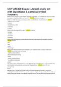 UKY AN 300 Exam 1 Actual study set with Questions & correct&sol;verified Answers