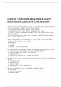 Dietetic Technician Registered Exam&colon; Book Exam Questions And Answers