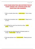 CCSH EXAM DURATION AND DISTRIBUTION OF  SLEEP ACROSS THE LIFESPAN EXAM 2025  QUESTIONS AND ANSWERS&period; 