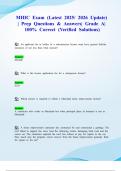 MHIC Exam &lpar;Latest 2025&sol; 2026 Update&rpar; &vert; Prep Questions & Answers&vert; Grade A&vert; 100&percnt; Correct &lpar;Verified Solutions&rpar;