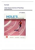 Test Bank For Hole's Human Anatomy & Physiology 15th Edition &lpar; David Shier&comma; 2024&rpar; All Chapters &vert;&vert; Newest Edition