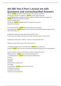AN 300 Test 3 Part 1 Actual set with Questions and correct&sol;verified Answers