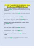 PN 2005 Final UPDATED ACTUAL   Exam  Questions and CORRECT Answers