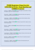 PN2005 Respiratory Drugs Overview  UPDATED ACTUAL   Exam Questions and  CORRECT Answers
