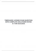  TIMESHARE LICENSE EXAM QUESTION WITH COMPLETE SOLUTIONS RATED A&plus; FOR SUCCESS &emsp;