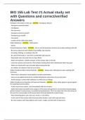 BIO 155 Lab Test &num;1 Actual study set with Questions and correct&sol;verified Answers