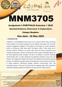 MNM3705 Assignment 3 PORTFILIO &lpar;COMPLETE ANSWERS&rpar; Semester 2 2025 - DUE October 2025