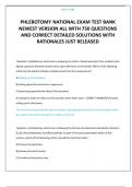 PHLEBOTOMY NATIONAL EXAM TEST BANK NEWEST VERSION ALL WITH 750 QUESTIONS AND CORRECT DETAILED SOLUTIONS WITH RATIONALES JUST RELEASED 