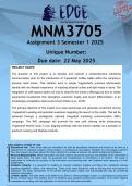 MNM3705 Assignment 3 &lpar;ANSWERS&rpar; Semester 1 2025 - DISTINCTION GUARANTEED