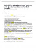 BIO 155 Pre lab quizzes Actual study set with Questions and correct&sol;verified Answers