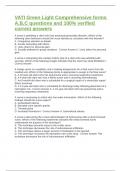 VATI Green Light Comprehensive forms A&comma;B&comma;C questions and 100&percnt; verified correct answers