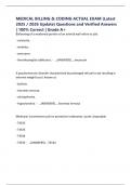 MEDICAL BILLING & CODING ACTUAL EXAM &lpar;Latest 2025 &sol; 2026 Update&rpar; Questions and Verified Answers &vert; 100&percnt; Correct &vert; Grade A&plus;