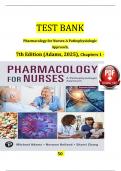 TEST BANK For Pharmacology for Nurses&colon; A Pathophysiological Approach&comma; 7th Edition by Adams & Holland&comma; All Chapters 1 - 50 Complete&comma; 2025 Verified Latest Edition ISBN&colon; 9780138097042