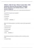 NSG533 &sol; NSG 533 Test 1 Week 4 &lpar;Latest 2025 &sol; 2026 Updated&rpar;&colon; Advanced Pharmacology &vert; Complete Review Questions and Verified Answers &vert; 100&percnt; Correct &vert; Grade A&plus;