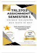 TRL3703 Assignment 3 &lpar;COMPLETE ANSWERS&rpar; Semester 1 2025 &lpar;226395&rpar; - DUE 16 May 2025
