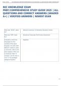 NIC KNOWLEDGE EXAM  PREP&sol;COMPREHENSIVE STUDY GUIDE 2025 &vert; ALL  QUESTIONS AND CORRECT ANSWERS &lpar;GRADED  A&plus;&rpar; &vert; VERIFIED ANSWERS &vert; NEWEST EXAM 