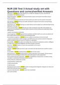 NUR 228 Test 3 Actual study set with Questions and correct&sol;verified Answers