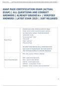 ASAP PACE CERTIFICATION EXAM &lpar;ACTUAL  EXAM&rpar; &vert; ALL QUESTIONS AND CORRECT  ANSWERS &vert; ALREADY GRADED A&plus; &vert; VERIFIED  ANSWERS &vert; LATEST EXAM 2025 &vert; JUST RELEASED 