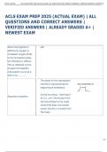 ACLS EXAM PREP 2025 &lpar;ACTUAL EXAM&rpar; &vert; ALL  QUESTIONS AND CORRECT ANSWERS &vert;  VERIFIED ANSWERS &vert; ALREADY GRADED A&plus; &vert;  NEWEST EXAM  
