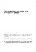 TIMESHARE LICENSE EXAM WITH CORRECT ANSWERS